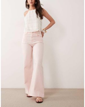 Mango Belle 100% Cotton Wide Leg Jean - Pink