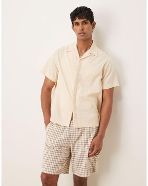 ASOS Boxy Revere Shirt - Natural