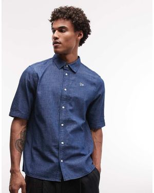 KTZ Logo Short Sleeve Denim Shirt - Blue