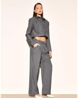 Noughts & Kisses Ayla Pinstripe Trousers - Grey