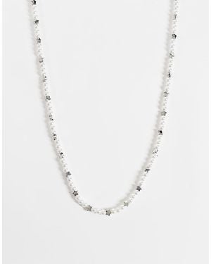 ASOS Collana Bianca Con Perle Sintetiche E Perline A Stella - Bianco