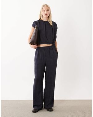 Mango Dara Straight Trouser Co-ord - Blue