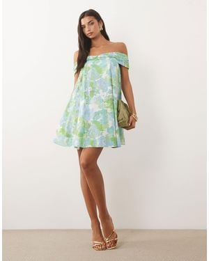 ASOS Off-shoulder Bandeau Mini Dress - Green