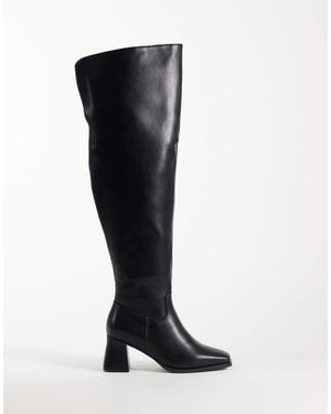 SEQWL Wide Fit Fisher Block Heel Over-the-knee Boots - Black