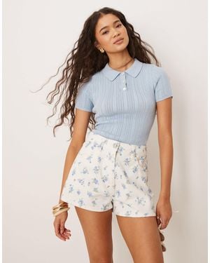 ASOS – jeansshorts - Blau