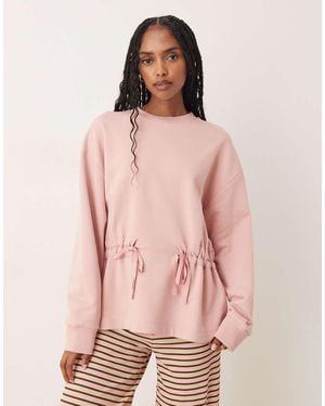 ASOS Sweat With Ruched Bow Detail - Pink