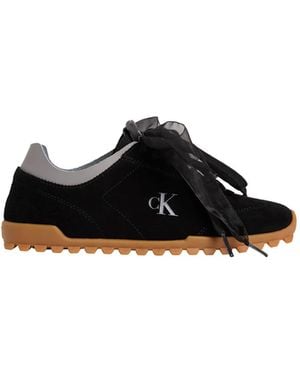 Calvin Klein Sneaker aus wildleder und organza - Schwarz