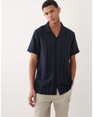Brave Soul Textured Short Sleeve Shirt - Blue