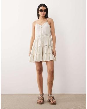 Iisla & Bird Button Down Mini Dress - Natural