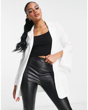 Rebellious Fashion Longline Blazer - White