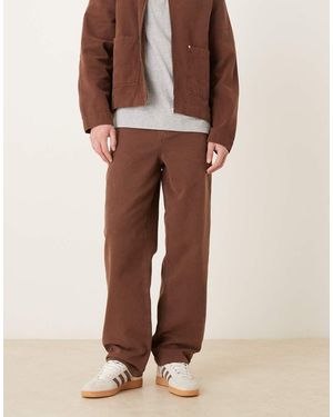 ASOS Co-ord baggy Fit Trousers With Vintage Wash Detail - Natural