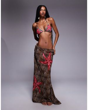 Candypants – maxirock aus polygeorgette mit leopardenmuster - Lila