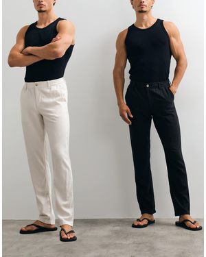 ASOS 2 Pack Linen Blend Pants - Multicolor