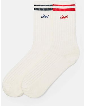 Pull&Bear Calzini Sportivi A Righe Rossi - Bianco