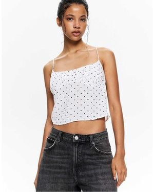 Pull&Bear Polka Dot Top - White