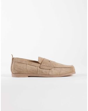 Bronx Colb-y Square Toe Loafers - Natural