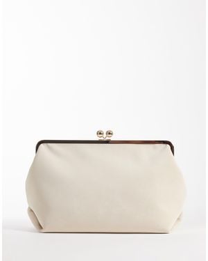 ASOS Pochette rigide oversize en velours - crème - Neutre