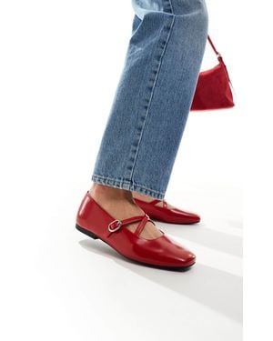 Stradivarius Strap Detail Ballet Flat - Blue