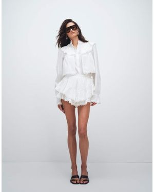 Noughts & Kisses Cotton Broderie Trim Ruffle Skort Co-ord - White