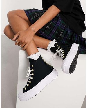 Converse Chuck Taylor All Star Lift Hi Studded Trainers - Black