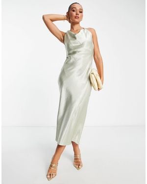 River Island Cowl Neck Maxi Dress - Metallic
