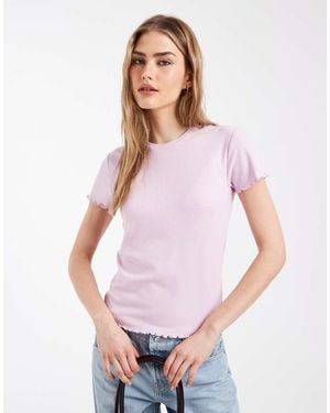 Pieces Lettuce Edge T-shirt - White