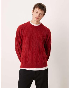 Abercrombie & Fitch Cable Knit Jumper - Red