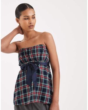 Hollister Y2k Strapless Babydoll Top - Blue