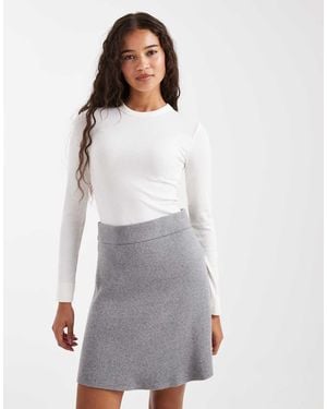 Vero Moda Knit Flippy Mini Skirt - Grey
