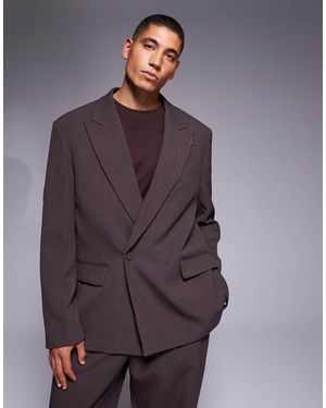 River Island Relaxed Wrap Suit Jacket - Purple