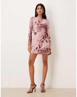 JJXX Long Sleeve Mesh Dress - Pink