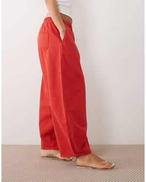 ASOS Broek Met Elastische Gestrikte Taille En Ballonpijpen - Rood