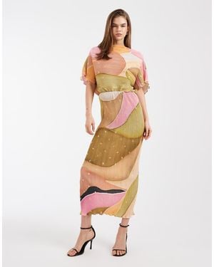 Never Fully Dressed Tilly Off Shoulder Plisse Maxi Dress - Natural