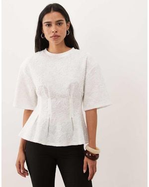 ASOS Pleated Waist T-shirt - White