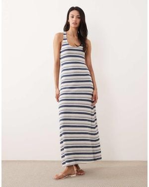 ASOS Knit Jersey Racer Midi Dress - White