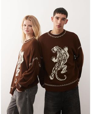 Collusion Unisex Sweater - Brown