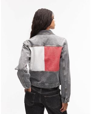 Tommy Hilfiger Denim Trucker Flag Back Print Jacket - Pink