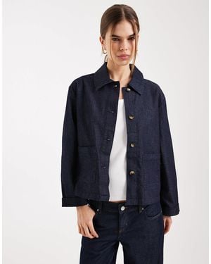 ONLY Pocket Detail Boxy Denim Jacket - Blue