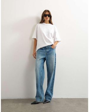 TOPSHOP Oversized Drop Shoulder Tee - White