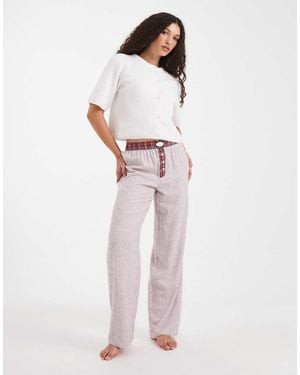 Cotton On Flannel Wide Leg Pant - Multicolour