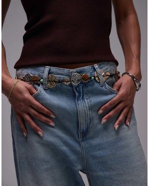 TOPSHOP Cinturón De Cuerda Con Discos De Metales Variados Brittany De - Azul