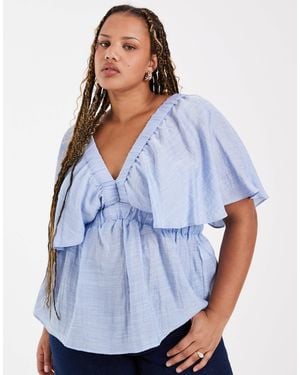 Vero Moda Short Sleeve V-neck Top - Blue