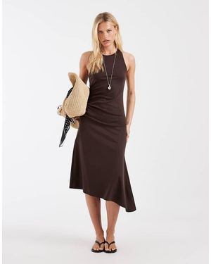 & Other Stories Cinch Waist Sleeveless Jersey Dress - Brown