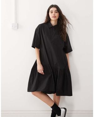 Collusion Shirt Dress - Black