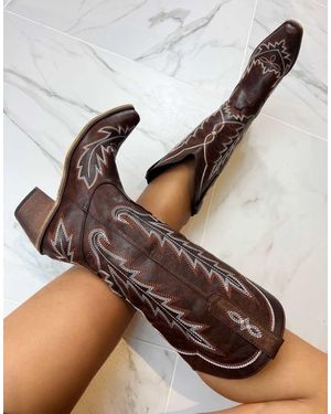 GIA STUDIOS Cowboy Western Boots - Brown