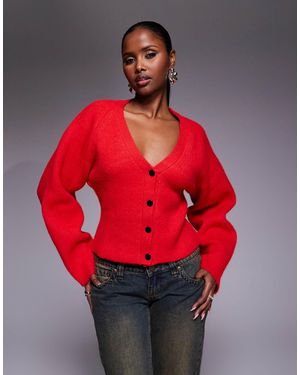Abrand Jeans Gilet douillet à taille cintrée - Rouge