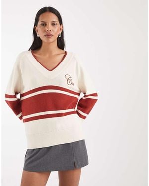 GANT Cotton Neck Oversized Jumper - Red