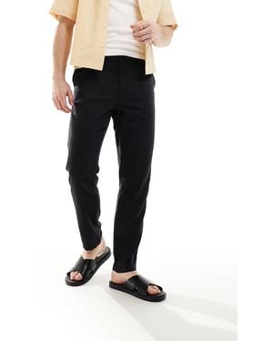 New Look – hose aus leinenimitat - Schwarz