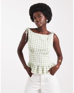 ASOS Tie Shoulder Top - White