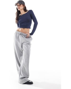 Stradivarius Str Slash Neck Top - Blue